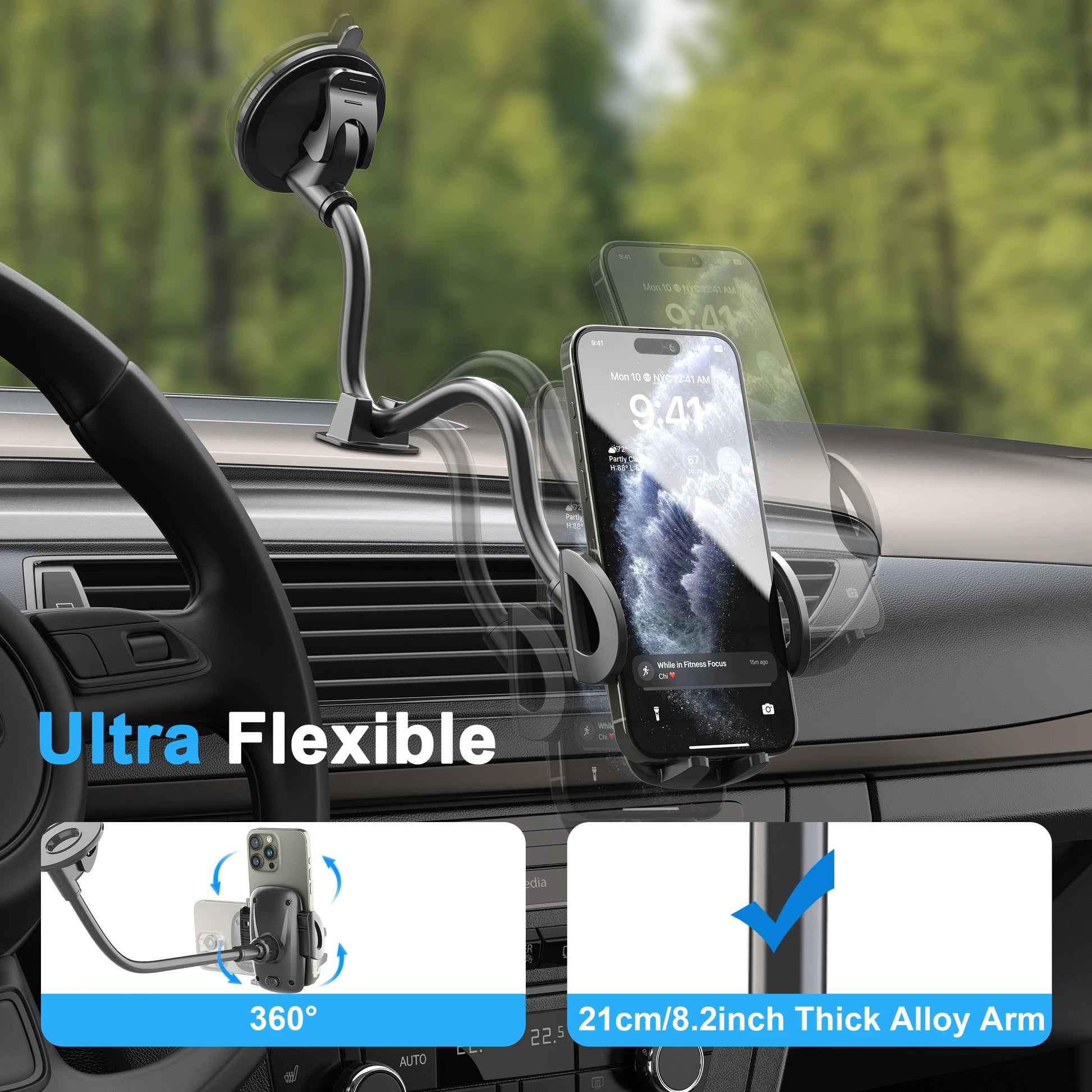 Auto-Handyhalterung mit 30 cm Flexarm – SwissGlanzGarage Ansicht 3