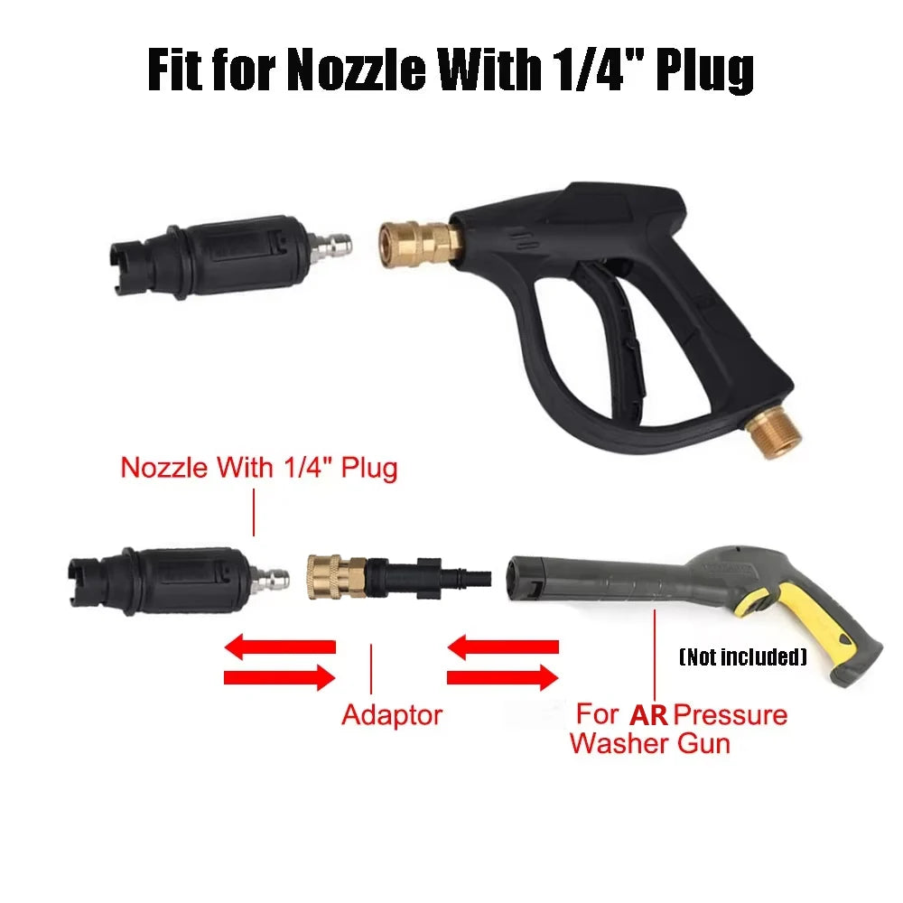 High pressure Water Gun Adapter For AR Blue Clean/ Black Decker To Quick Connect 1/4" Washer Parts Spray Nozzle 4000 PSI