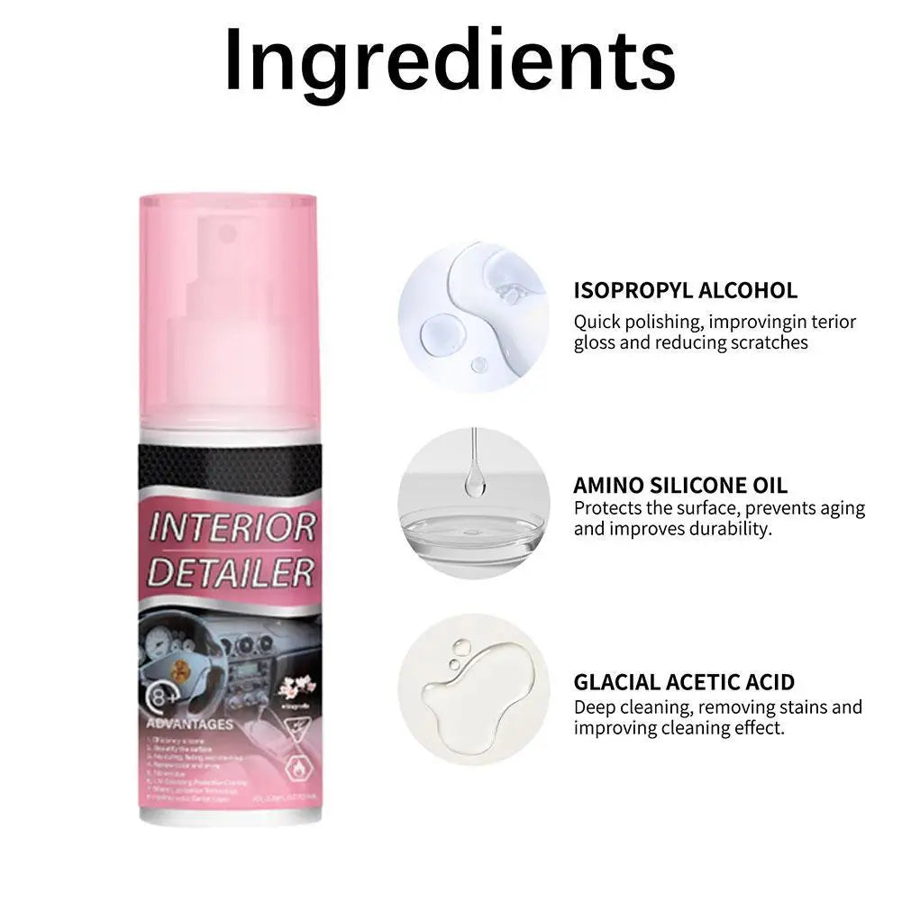 Auto-Innenraum-Polier- und Schutzmittel 100ml - Formel stellt Farbe und Glanz wieder her, für Vinyl-, Gummi- und Kuns...