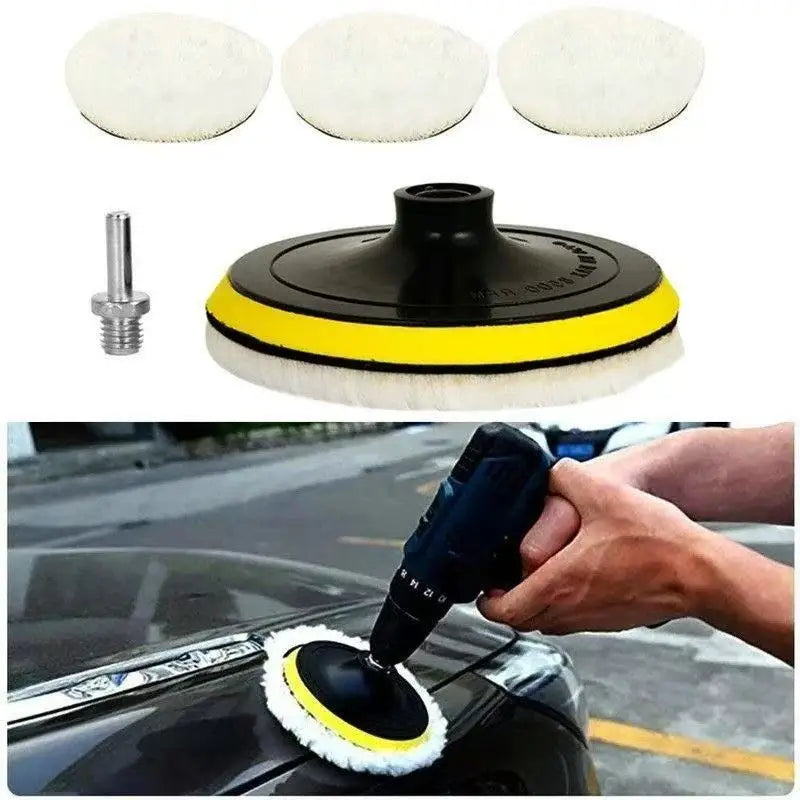 Autowachsschwamm, 5-teiliges Polierset, geeignet für Polierpad, Polierscheibe, W