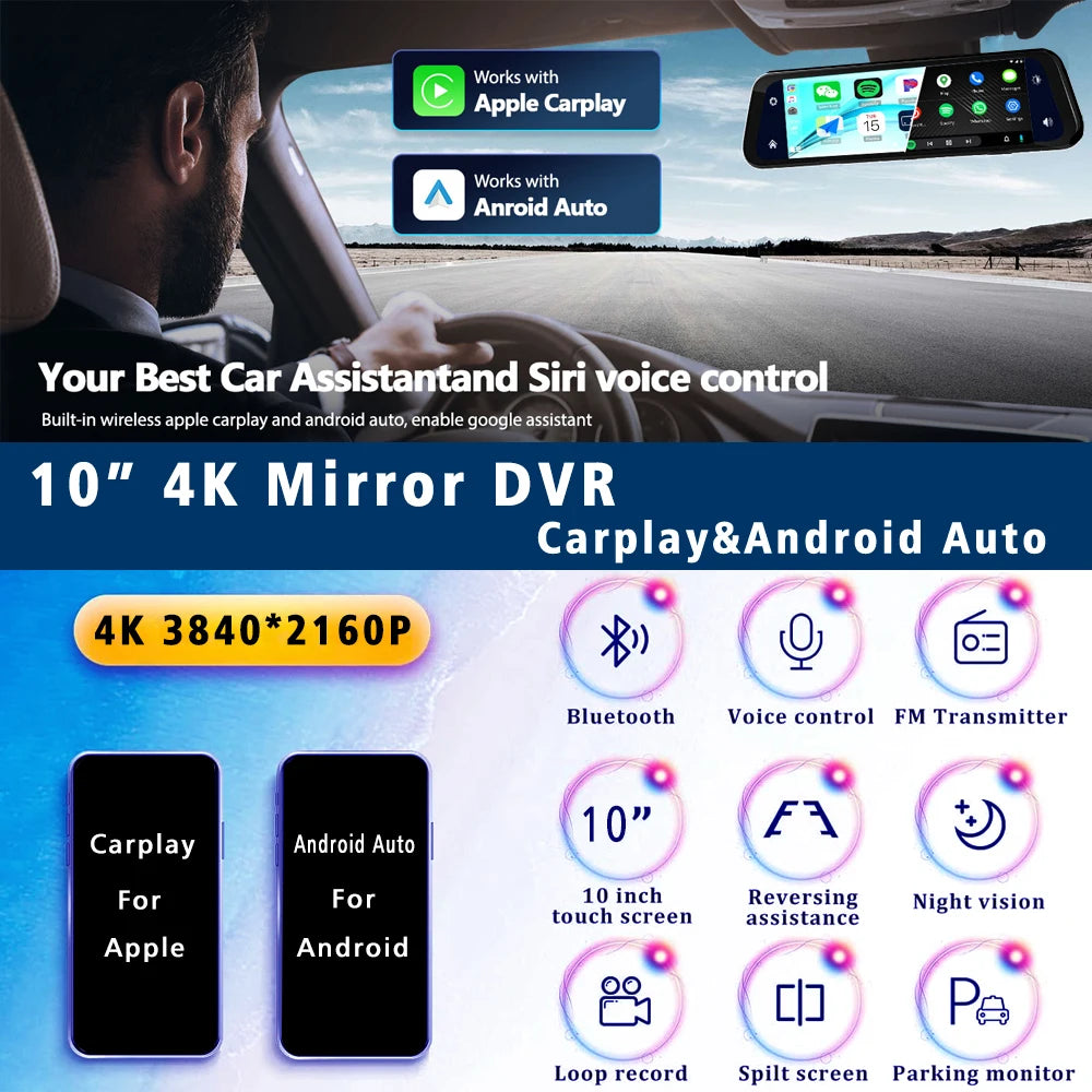 10" Dash Cam 4K DVR mit GPS und 5G WIFI – SwissGlanzGarage Ansicht 2