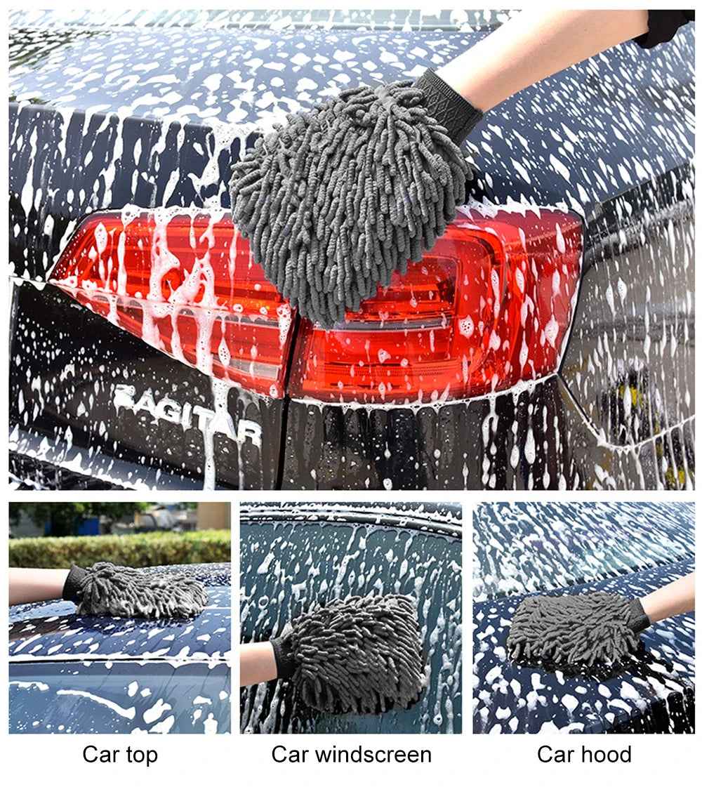 9-teiliges Auto Detailing Set mit Mikrofasertüchern und Bürsten