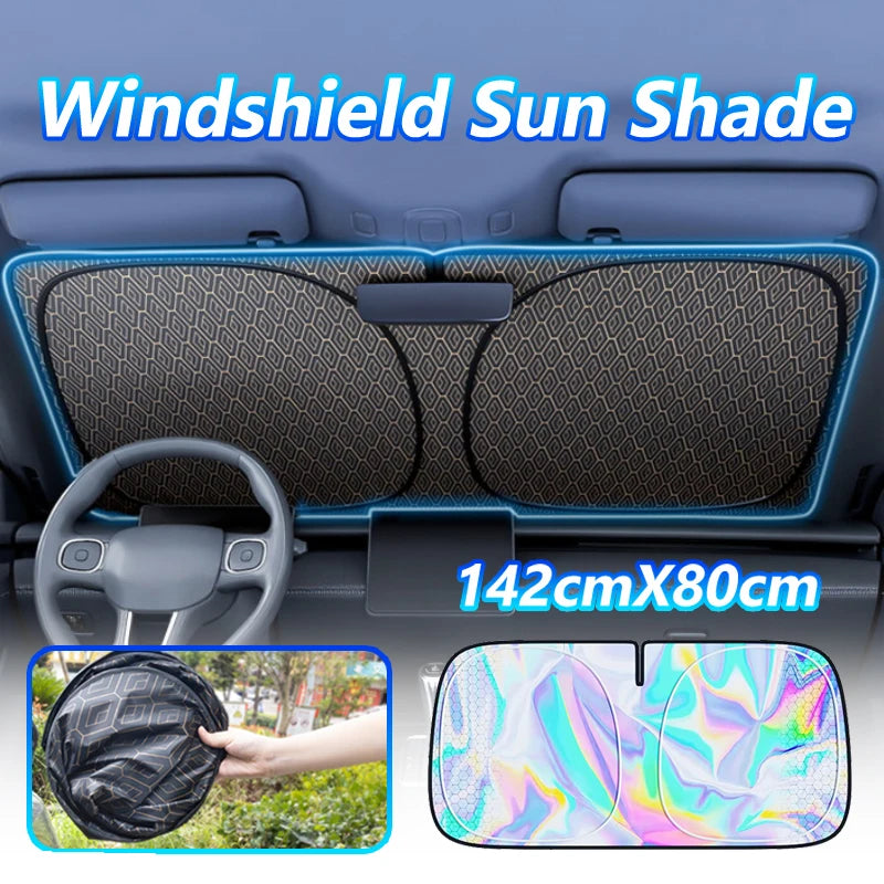 Auto-Sonnenschutz für die Windschutzscheibe, 142 x 80 cm, faltbar, UV-refle