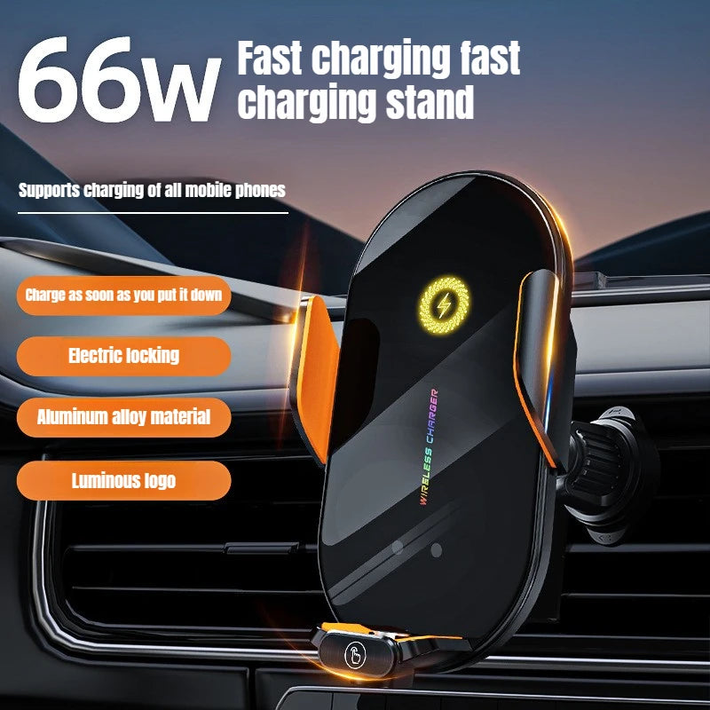 Kabellose Auto-Handyhalterung mit 66W Schnellladestation und Infrarot-Induktion für iPhone 17/16/15/14/13, Samsung, X...