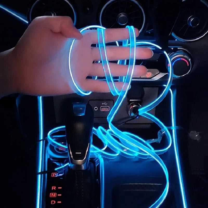 RGB Auto Innen LED Licht Streifen Umgebungs Neon Unsichtbare Licht