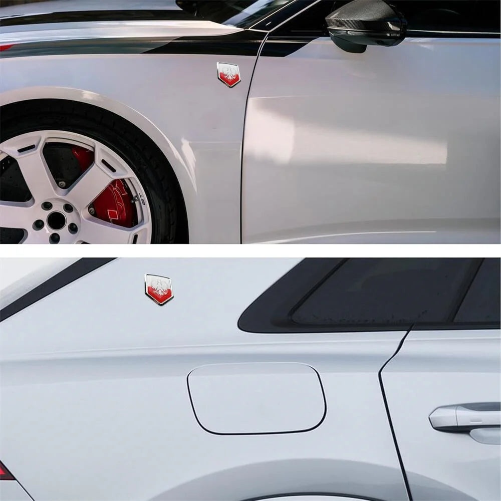 Polnische Flagge Auto-Aufkleber Wappen Emblem – SwissGlanzGarage Ansicht 6