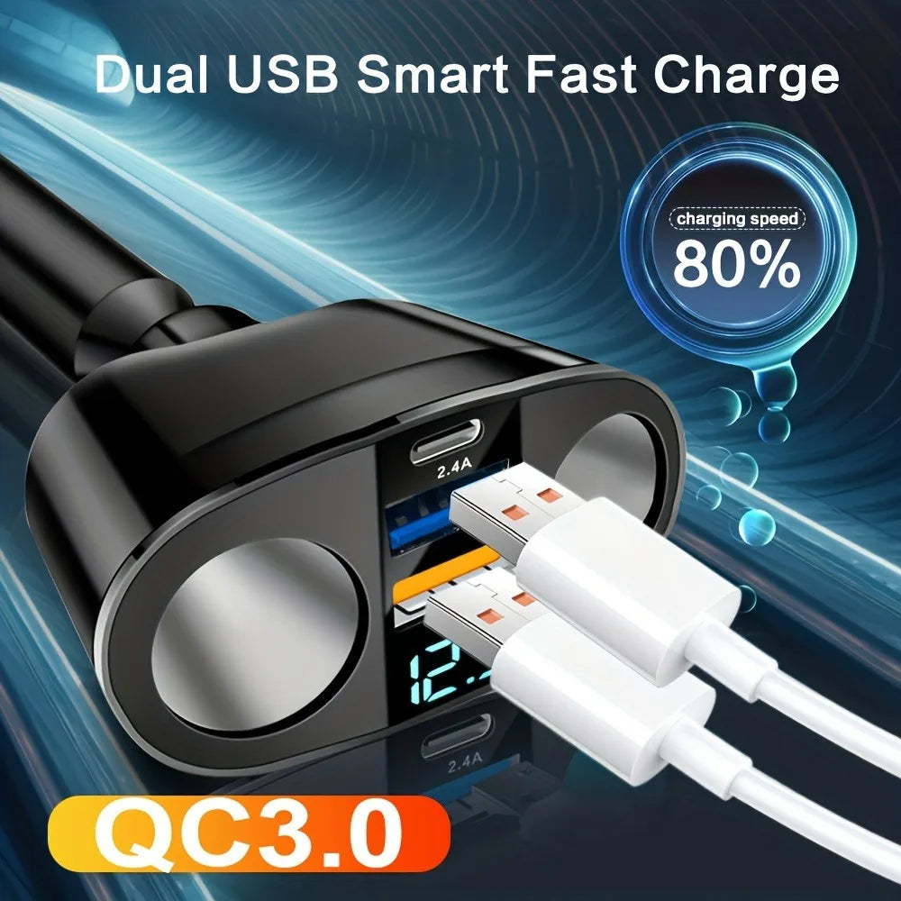 Dual USB Ladegerät mit Display 12V – SwissGlanzGarage Ansicht 5