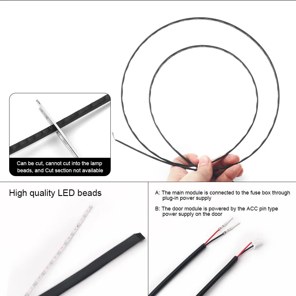 LED-Ambientebeleuchtung 6/10/14/18 in 1 RGB Streifen – SwissGlanzGarage Ansicht 4