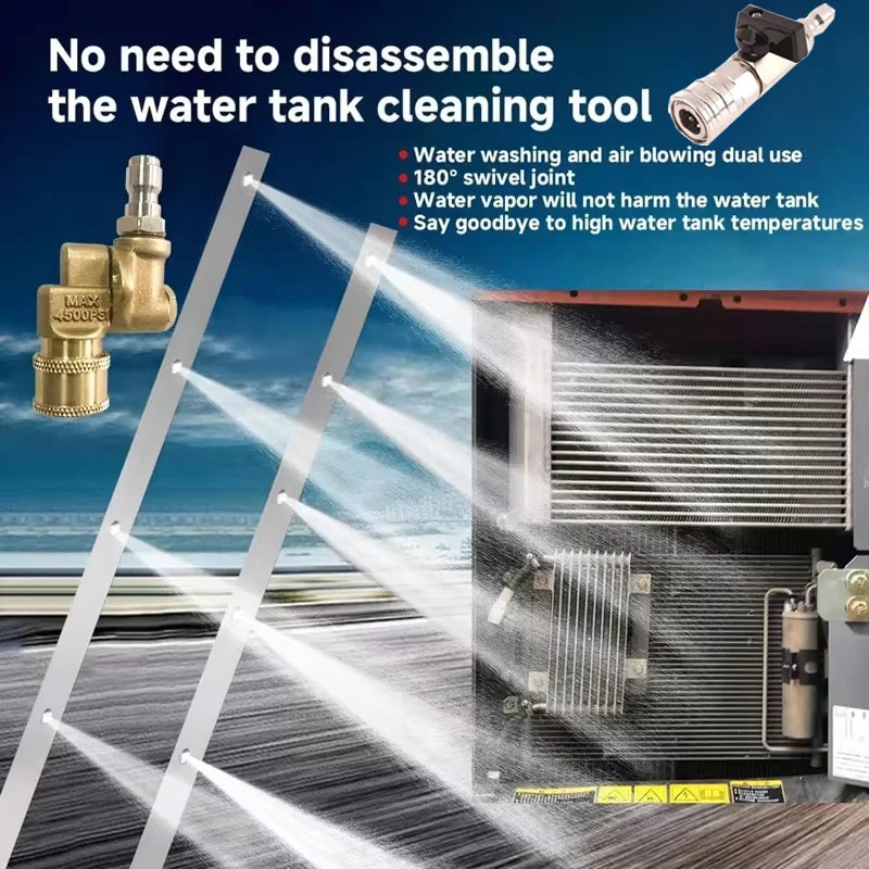 Heavy-Duty Vehicle Water Tank Removal-Free Radiator Condenser Cleaning Tool Water and Steam Dual-Use With 1/4 for Large
