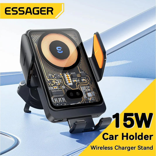 Essager 15W Qi Kabelloser Handyhalter – SwissGlanzGarage Ansicht 2