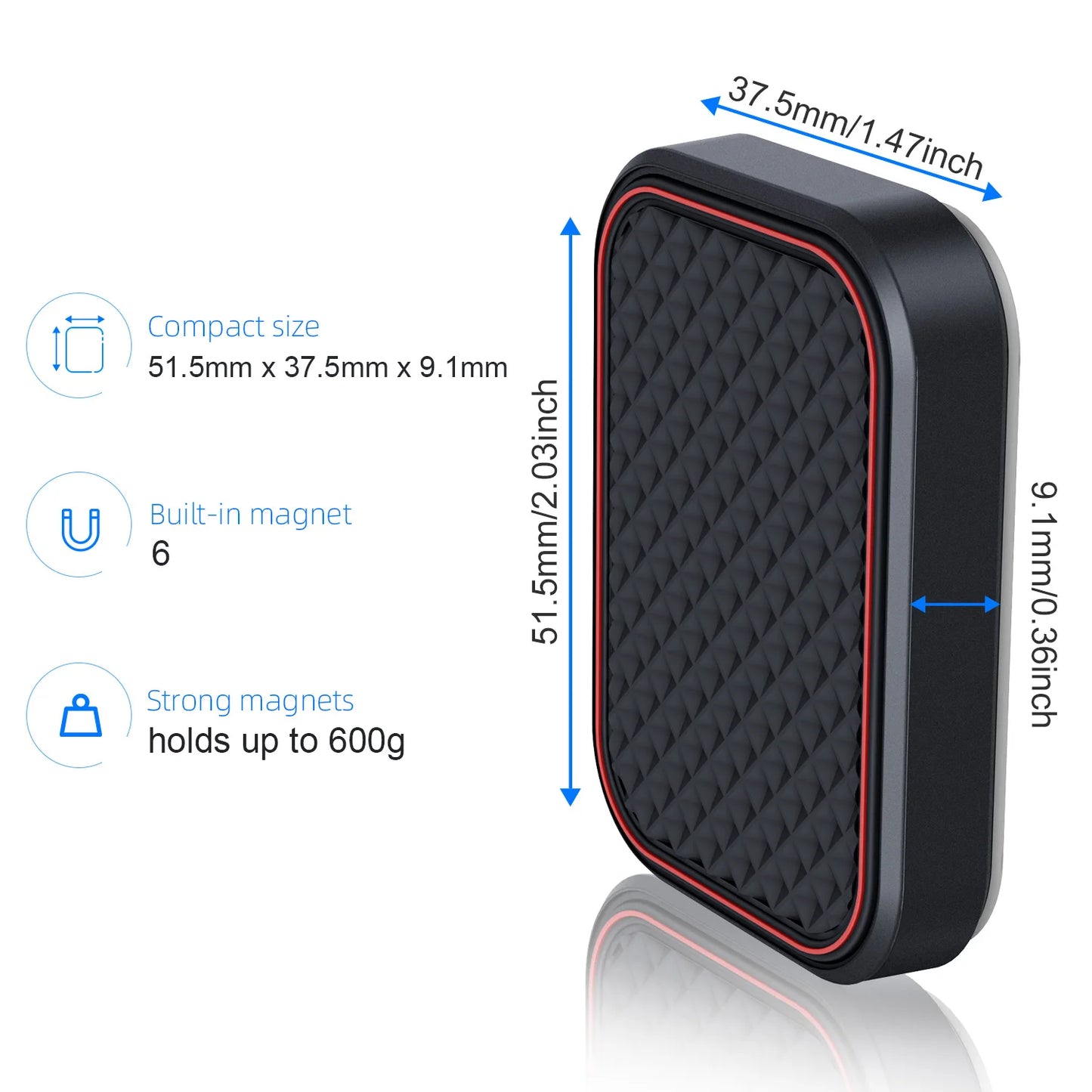 Magnetische Autotelefonhalterung, rechteckig, flach, universeller Autotelefonhalter für Armaturenbrett, Kühlschrank, ...