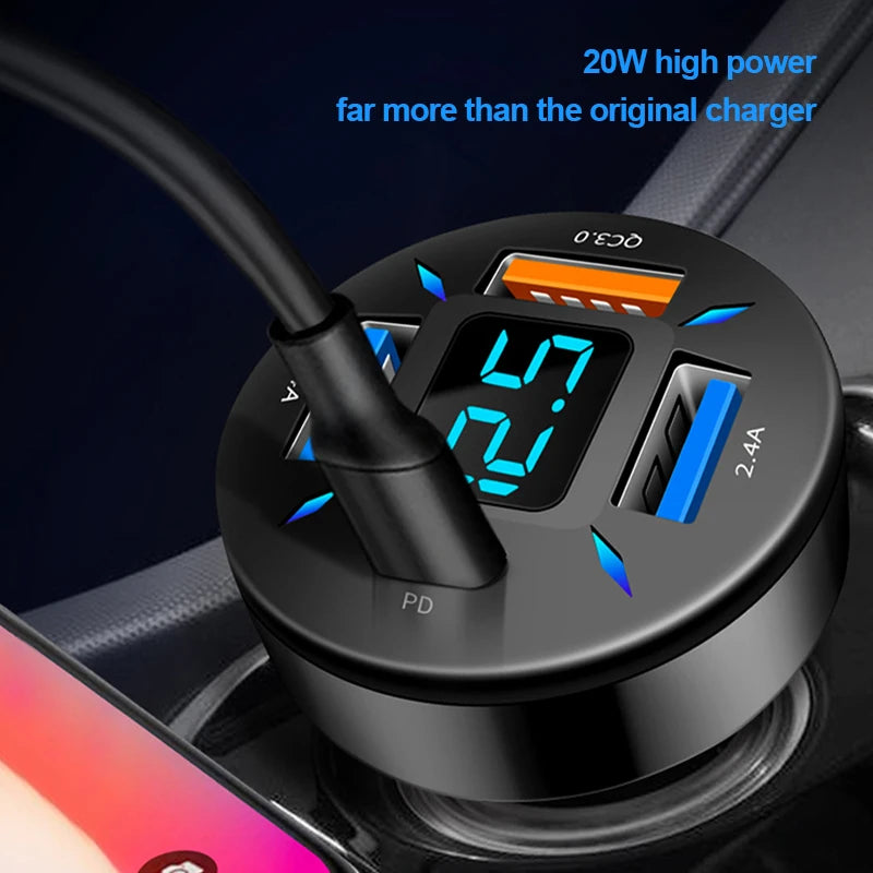 66W USB Auto Ladegerät 4 Ports Schnellladung – SwissGlanzGarage Ansicht 3