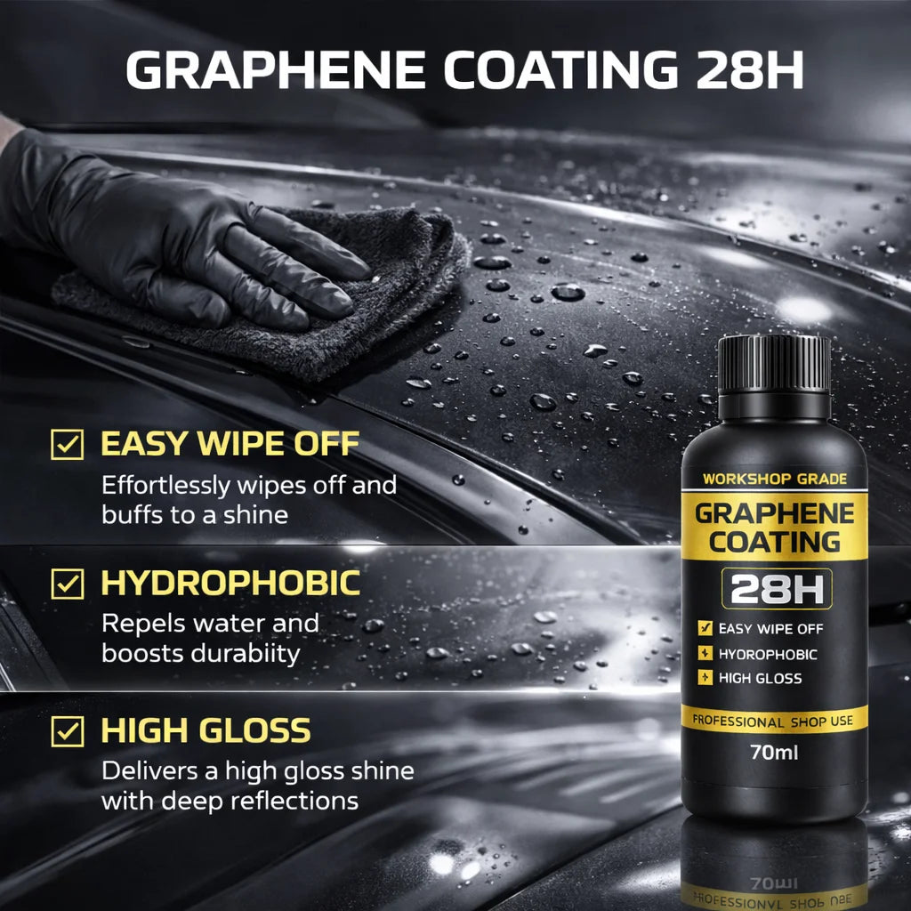 Graphen-Keramikbeschichtung 28H – Hydrophobe Autolack-Schutzbeschichtung Kratzerreparatur Hochglanz Langlebig