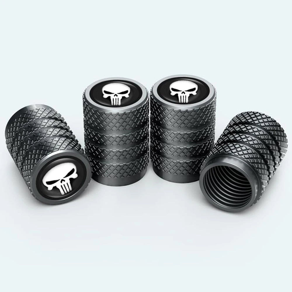 Ventilkappen Set mit Totenkopf-Design – SwissGlanzGarage Ansicht 3