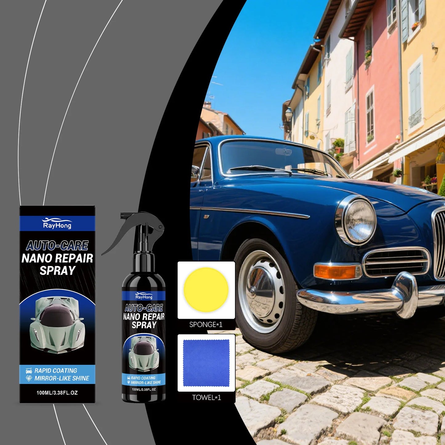 Auto Nano-Keramikbeschichtung Spray-Set Schnellwirkende Beschichtung Hydrophobe Politur Kratzerreparatur Schutz Autol...