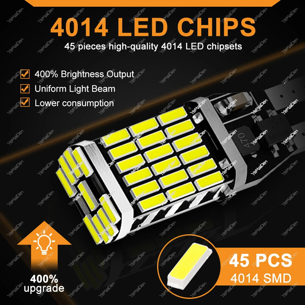 8er Set T15 W16W LED Birnen 12V 24V 6500K – SwissGlanzGarage Ansicht 3