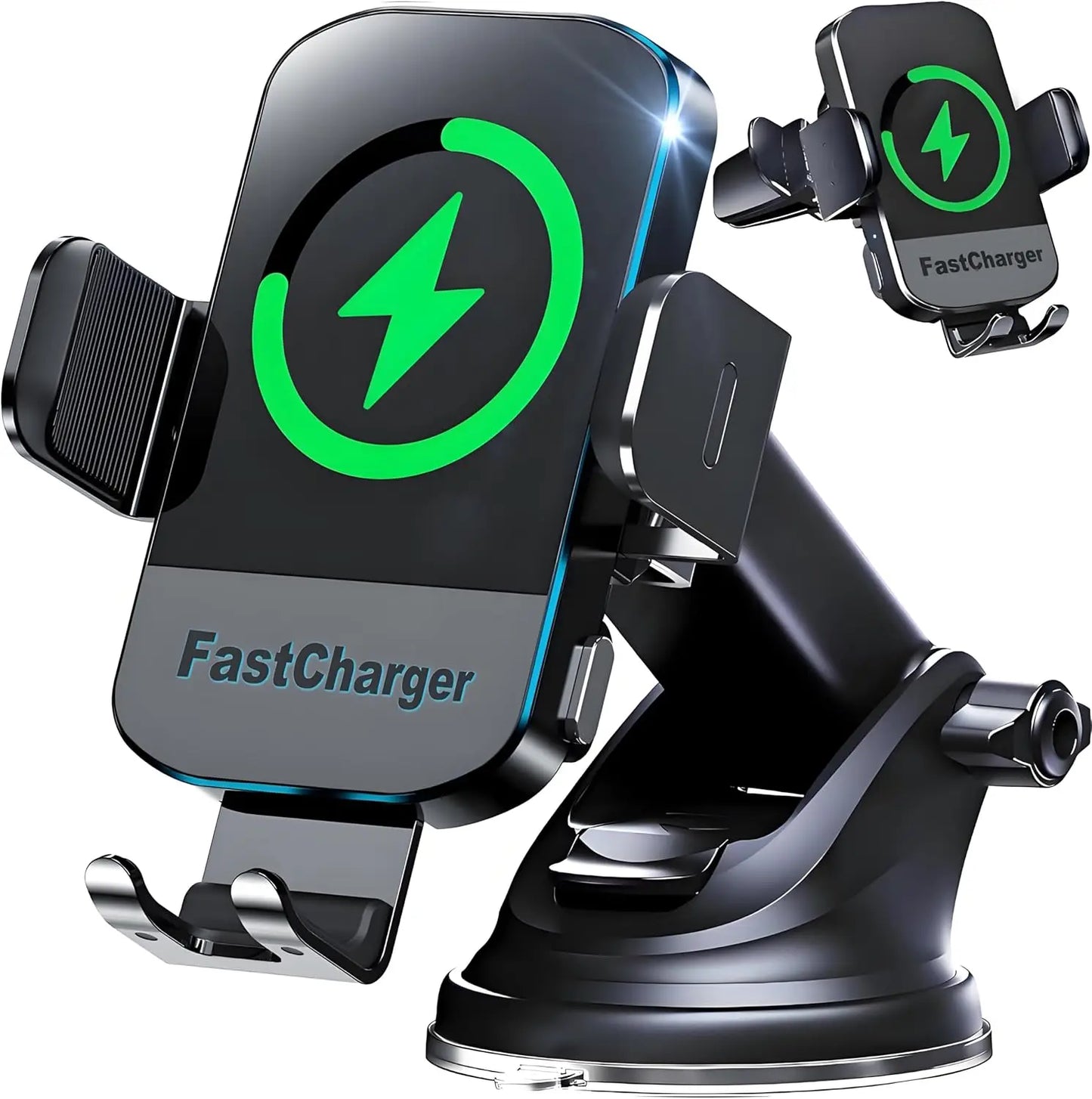 Kabelloses Autoladegerät, 2025, Upgrade 15 W, schnelles Laden, automatische Klemmung, Autotelefonhalter, Ladegerät, T...