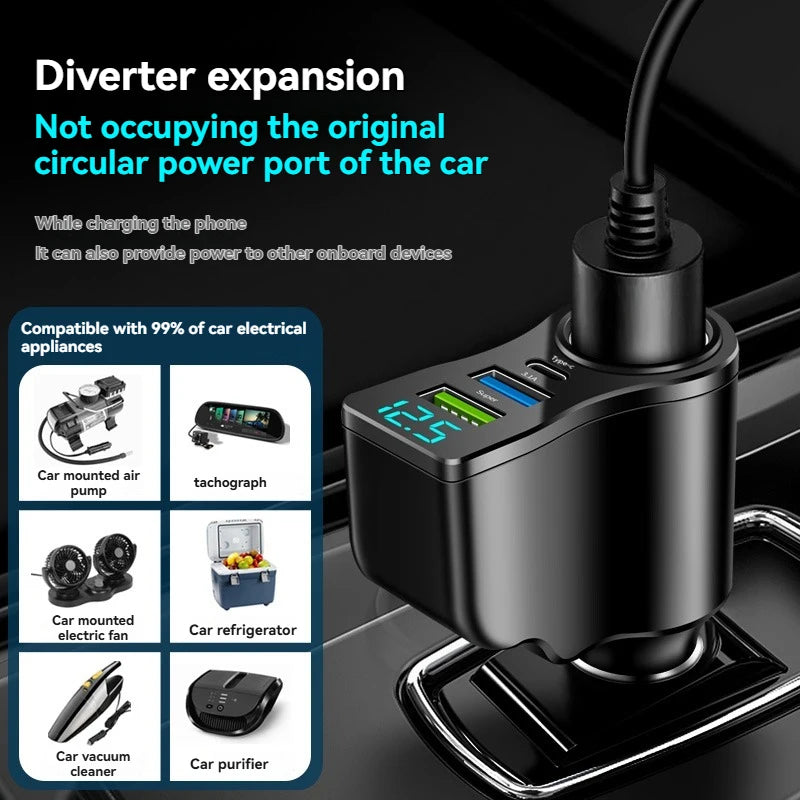 USB-C Auto-Ladegerät 66W mit Digitalanzeige – SwissGlanzGarage Ansicht 4