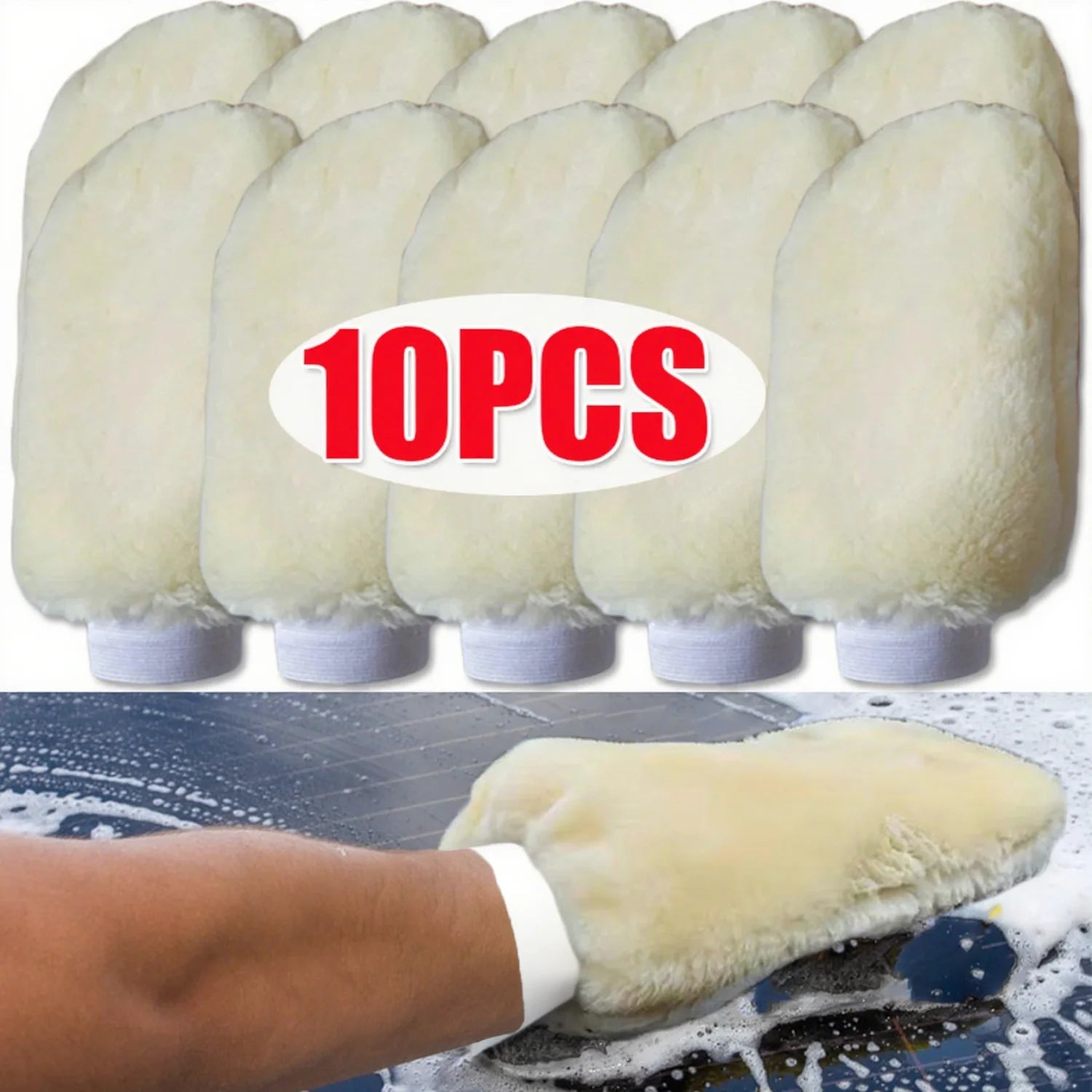 1–10 Stück Autowasch-Mikrofaser-Handschuhe, weiche, verdickte Wolle, Plüsch, was