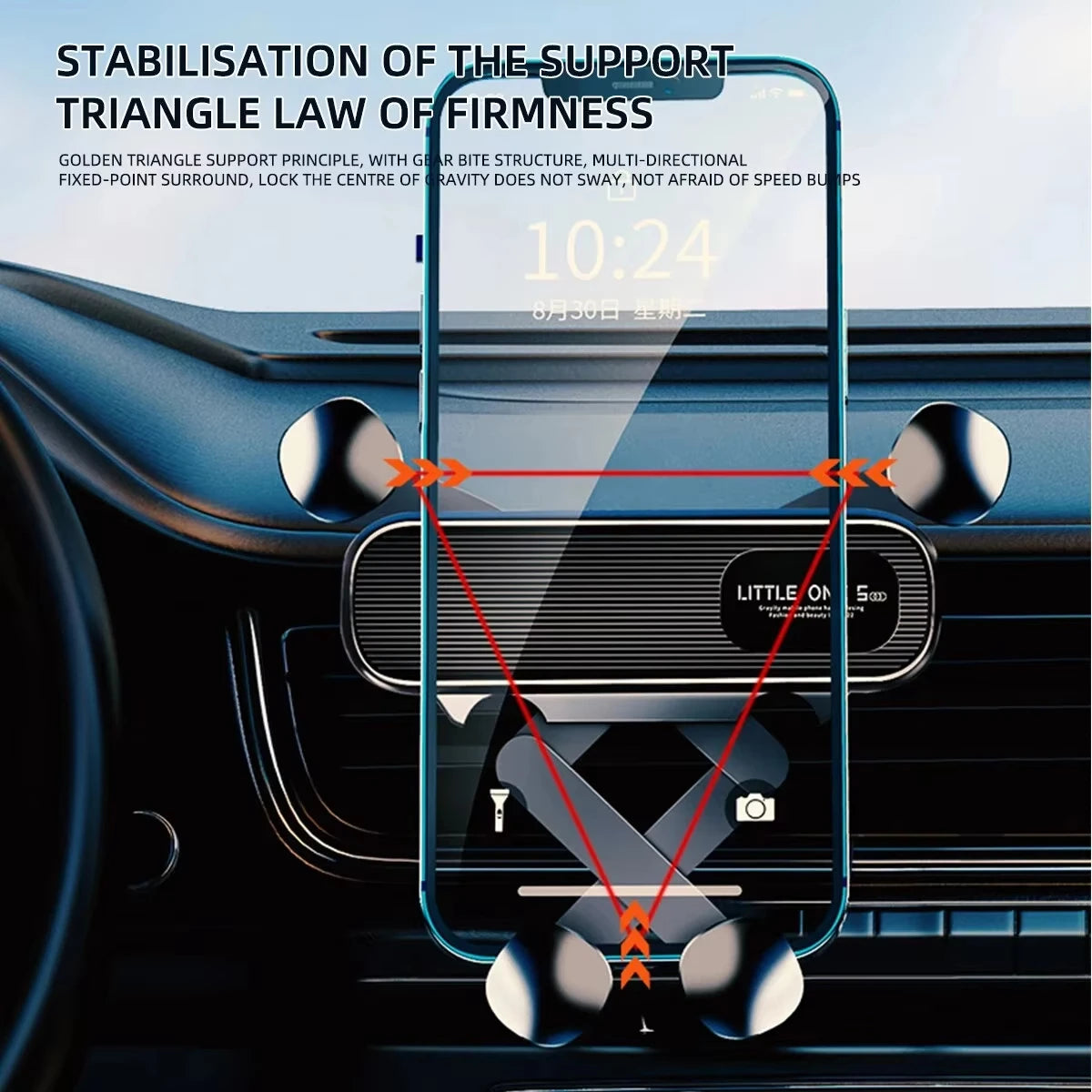 Gravity-Auto-Handyhalterung für 4,7-7 Zoll große Mobiltelefone, Auto-Lüftungsschlitz-Handyhalterung, universelle, sto...