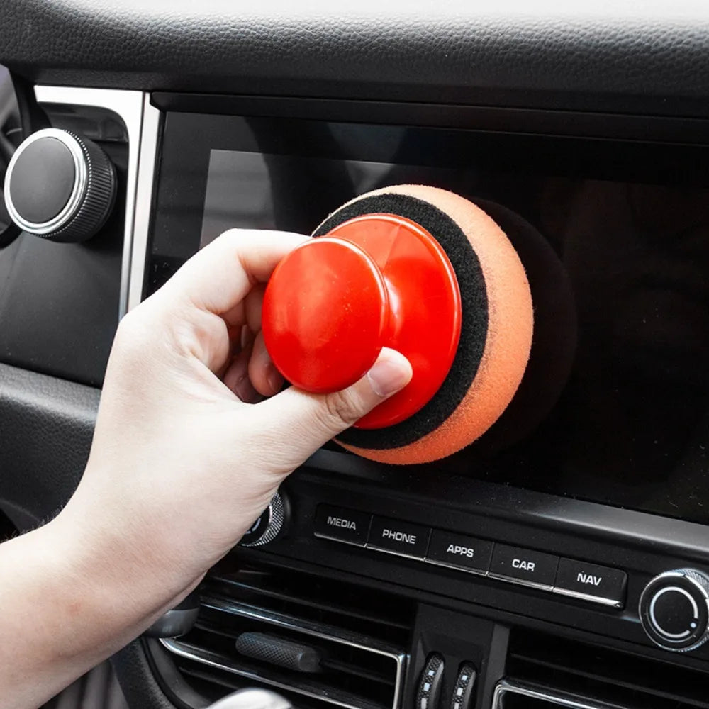 Auto-Wachs-Applikator-Pads-Set, Weicher Schwamm-Applikator Schaumstoff-Wachs-Pad mit Griff für Automobilpolitur, Rein...