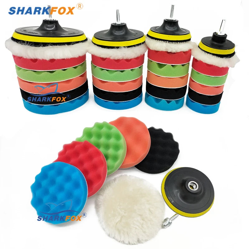 Sharkfox Auto Polieren Schwamm Pads Kit Schaum Pad Puffer Kit Polieren Maschine Wachs Pads für Auto Motorrad Motor Fa...