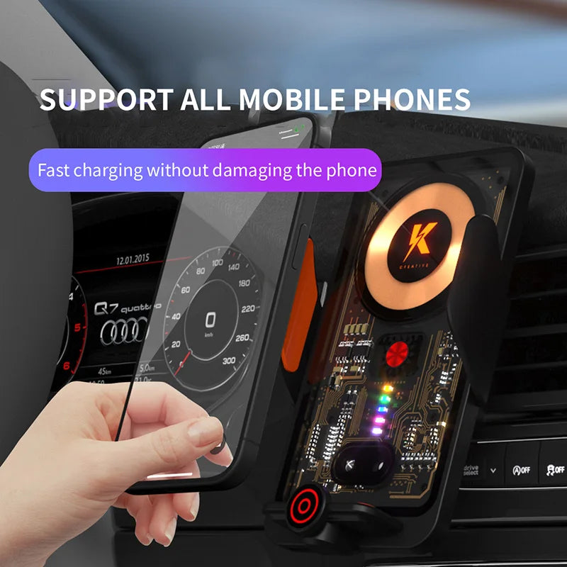 Neuer Original-Autotelefonhalter 66W Kabelloses Ladegerät Transparenter Schnell-Navigationsständer Tragbarer Schnell-...
