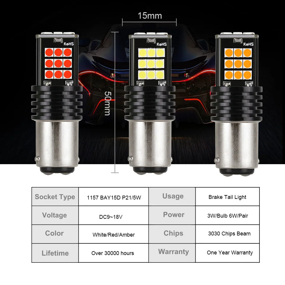 1156/1157 LED Birne P21w Bau15s 2er Set