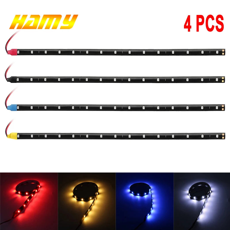 4 pcs 30cm 15-LED LED Lichtst reifen Auto Innenraum Umgebung