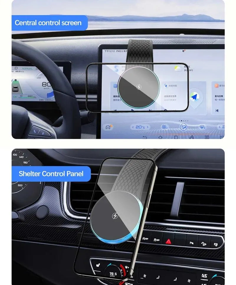Magnetisches kabelloses Auto-Ladegerät, Autotelefonhalterung, Armaturenbrett, 15 W, schnelles Auto-Laden für Macsafe ...