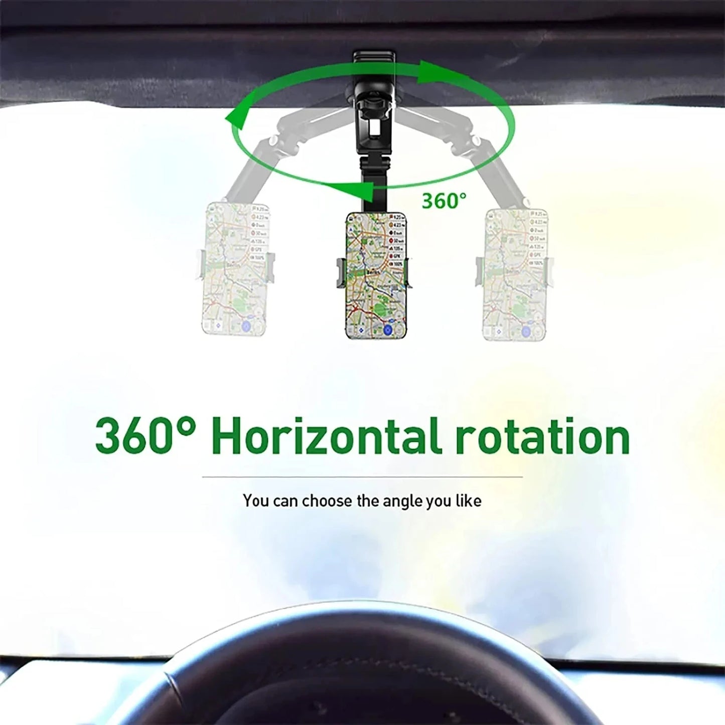 Sonnenblenden Handyhalter 360° drehbar – SwissGlanzGarage Ansicht 3