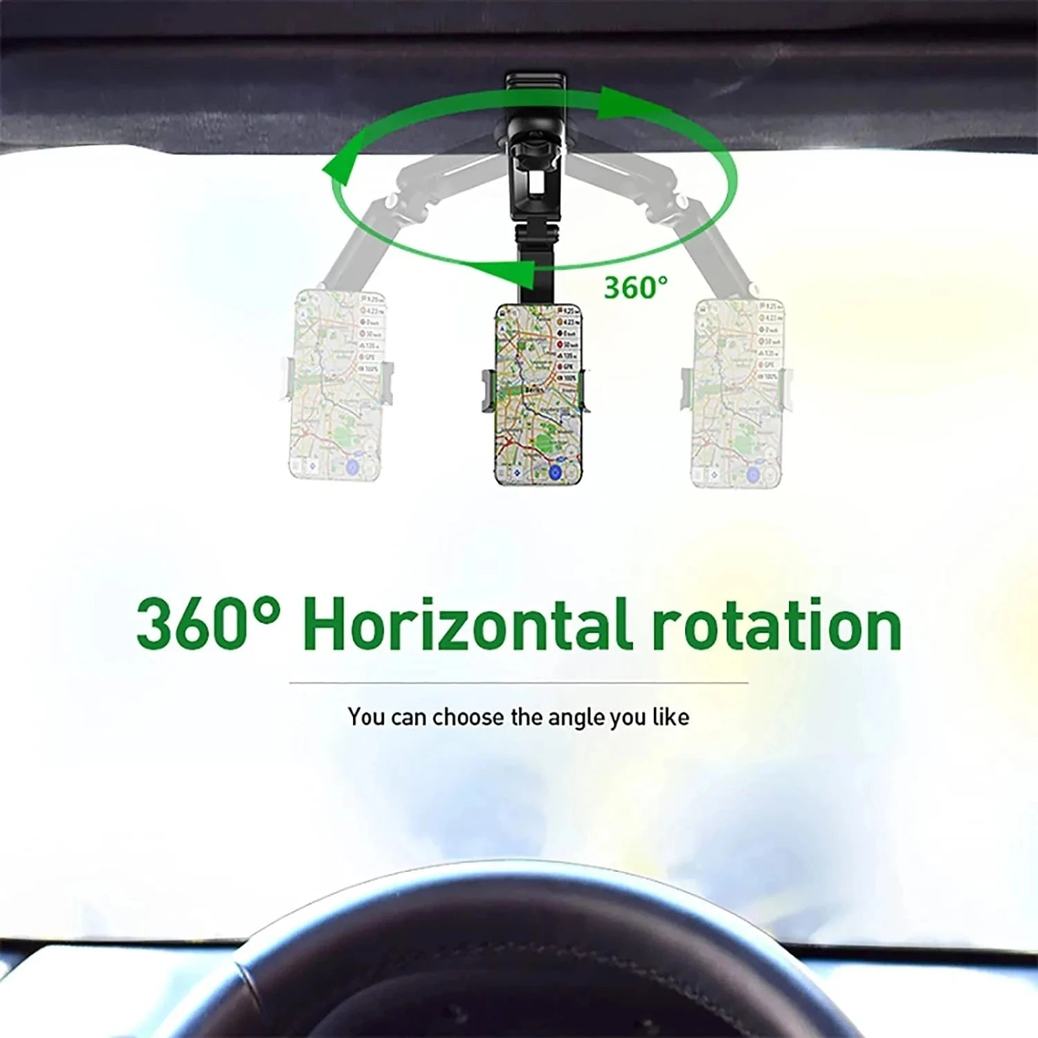 Sonnenblenden Handyhalter 360° drehbar – SwissGlanzGarage Ansicht 3