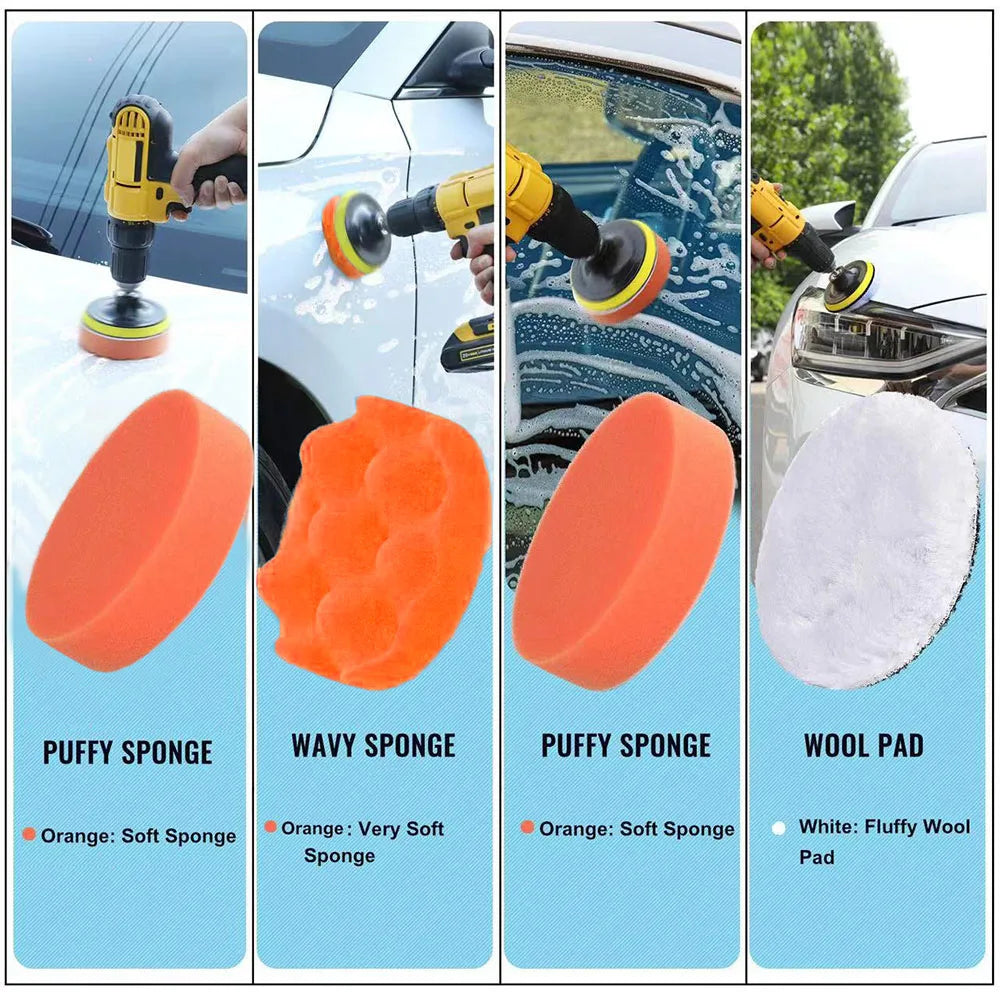 Auto Polieren Schwamm Pads Kit Schaum Pad Puffer Kit Polieren Maschine Wachs Pads für Auto Motorrad Fahrzeug Entfernt...