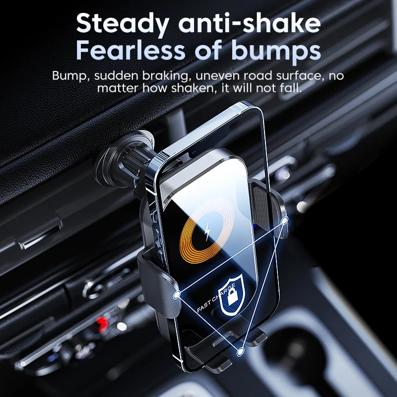 Universal Auto Drahtlose Ladegerät Auto Auto Halterung Telefon Halter Stehen 15W Schnelle Lade Für iPhone Xiaomi Sams...