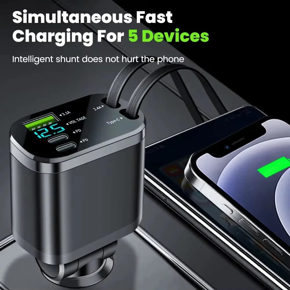 66W Dual USB Auto-Ladegerät – als Rollo – SwissGlanzGarage Ansicht 6