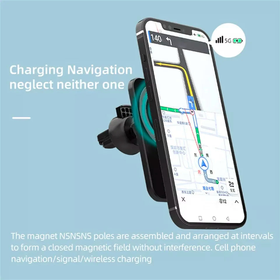 Drahtloses Ladegerät, magnetischer Autotelefonhalter für iPhone 14 13 Pro Max 12, Telefonzubehör, 30 W, Schnelllade-I...