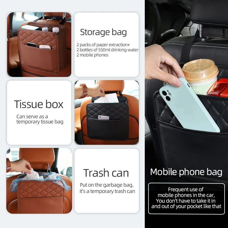 Sitz-Organizer mit Ablagefach braun – SwissGlanzGarage Ansicht 5