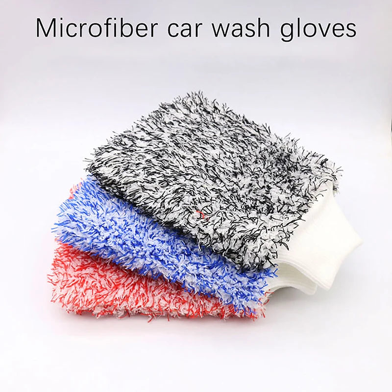 1Pc Auto Waschen Mikrofaser Handschuh Räder Waschen Mitt Nicht-Slip Weiche Leich