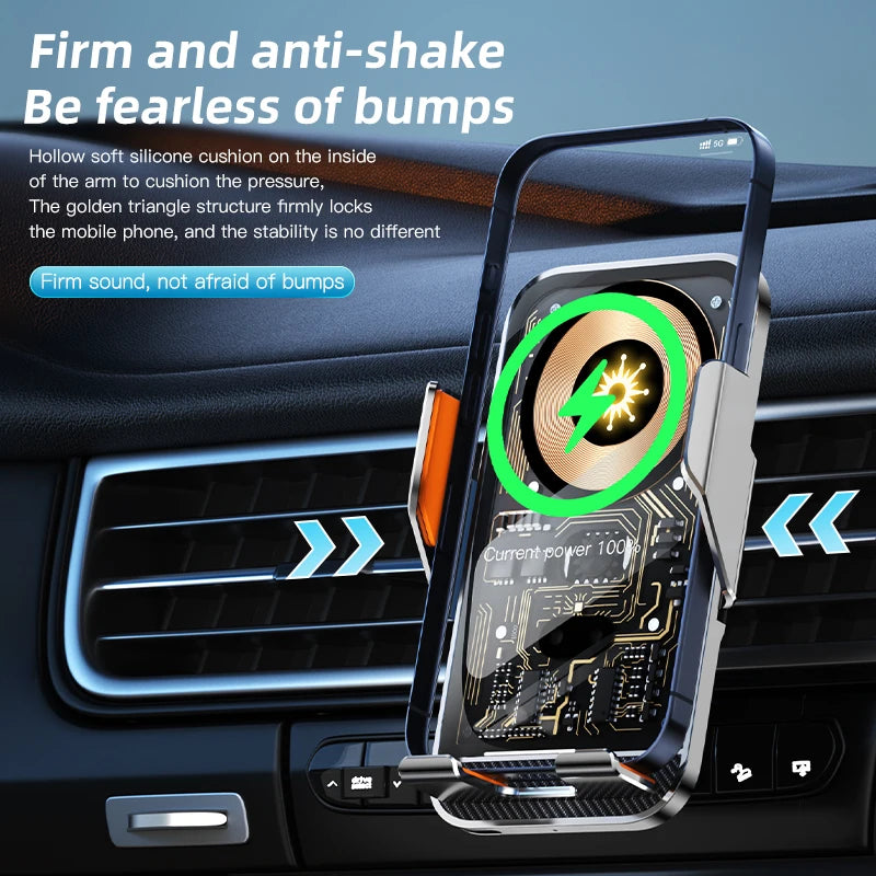 Neuer kabelloser Autotelefonhalter mit Ladegerät, 15 W, kabellose Handy-Aufladung, Handy-Halterung für Auto für IPhon...