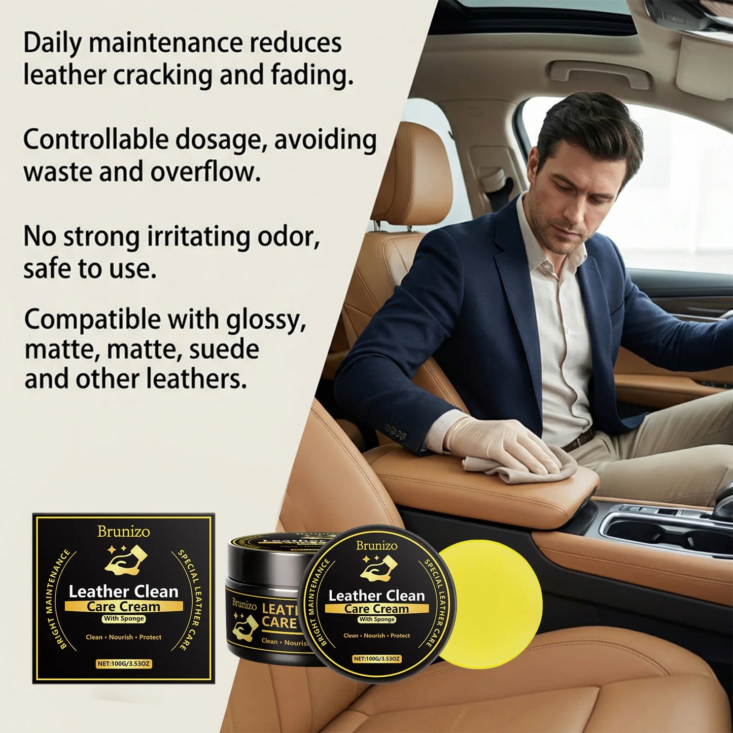 Premium Lederreinigungscreme Autoinnenraum-Pflegebalsam