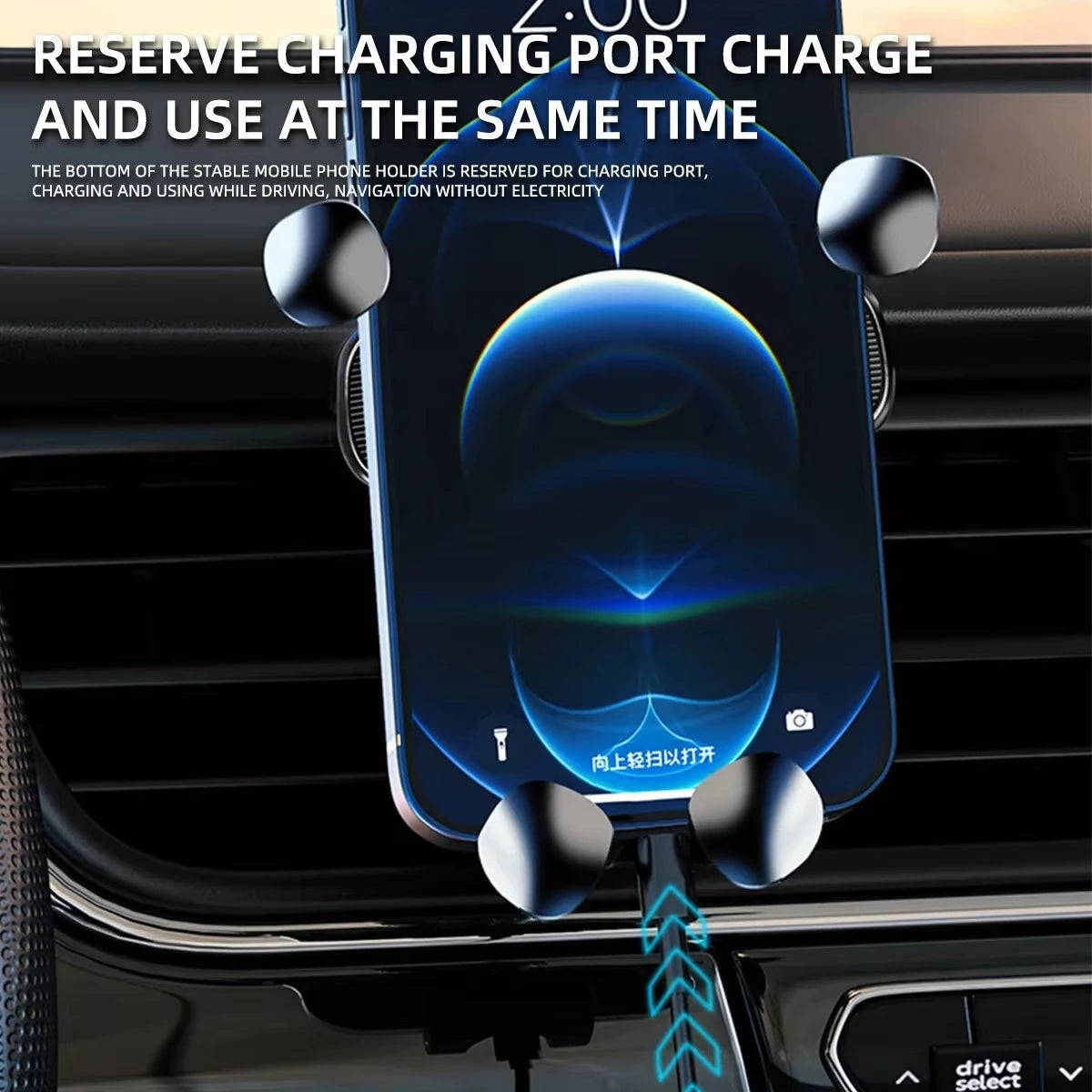 Gravity-Auto-Handyhalterung für 4,7-7 Zoll große Mobiltelefone, Auto-Lüftungsschlitz-Handyhalterung, universelle, sto...