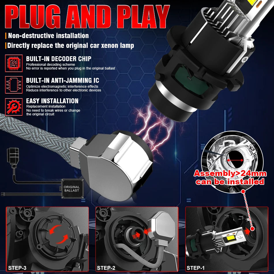 D2S D4S LED Scheinwerfer-Birnen Set – SwissGlanzGarage Ansicht 4