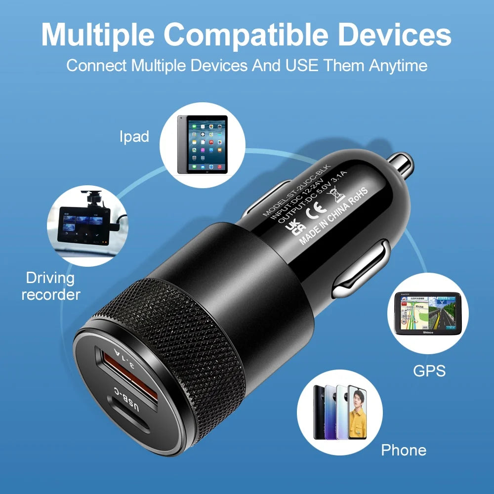 66W USB-C Auto-Ladegerät mit 3.1A – SwissGlanzGarage Ansicht 3