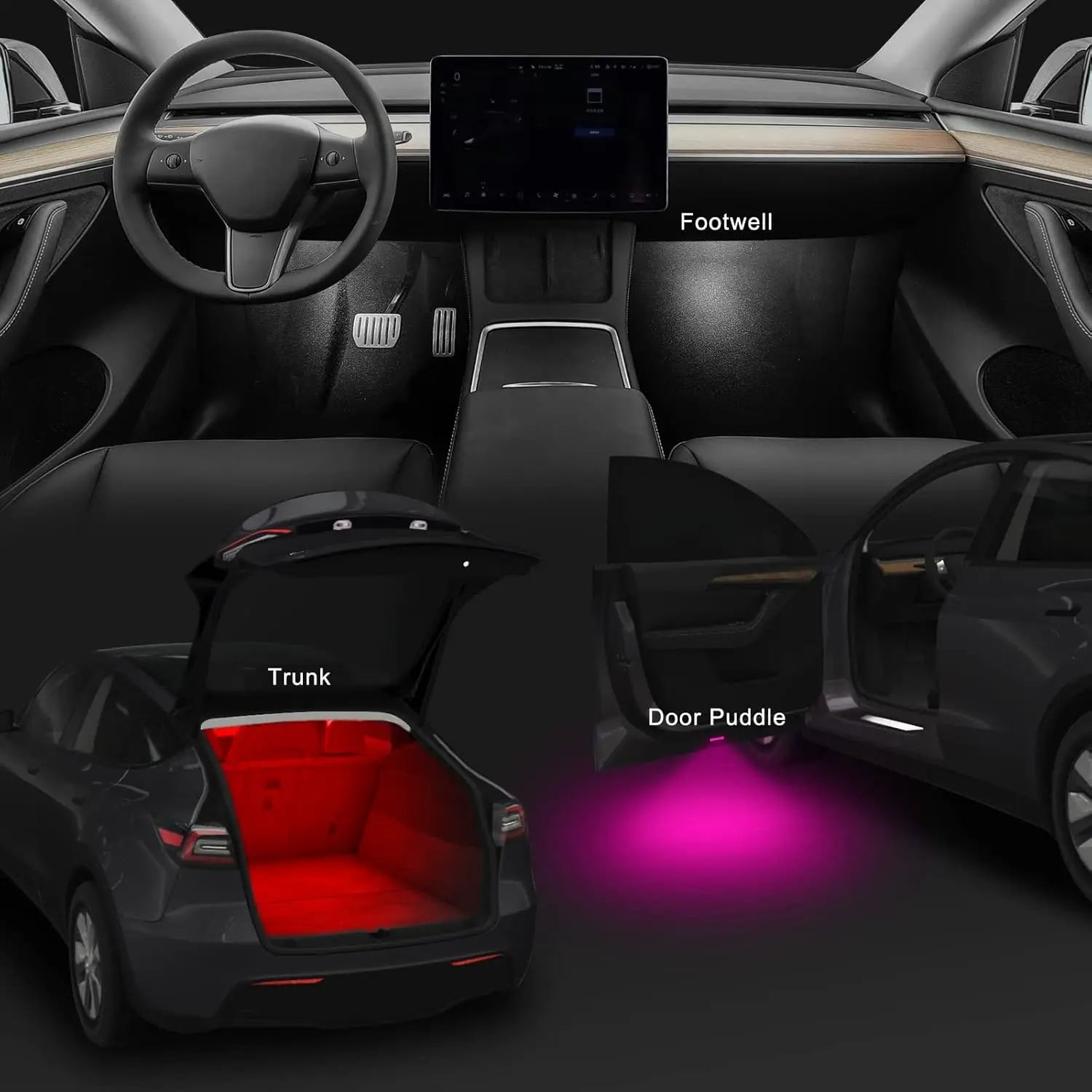 LED-Ambientebelichtung für Innenraum - RGB-Farben – SwissGlanzGarage Ansicht 5