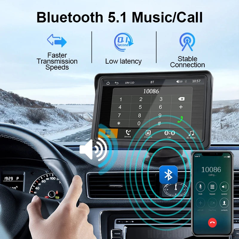 Hippcron 7 Zoll CarPlay Multimedia-Player – SwissGlanzGarage Ansicht 4
