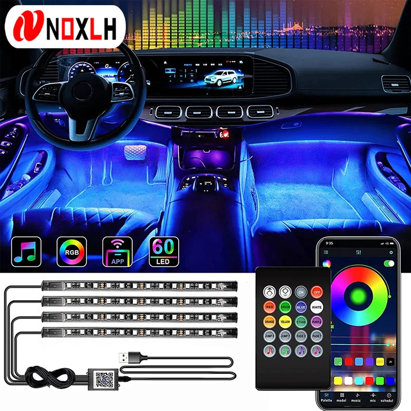 Neon LED Auto Innenraum Umgebungs fuß Streifen Licht Kit Zubehör RGB