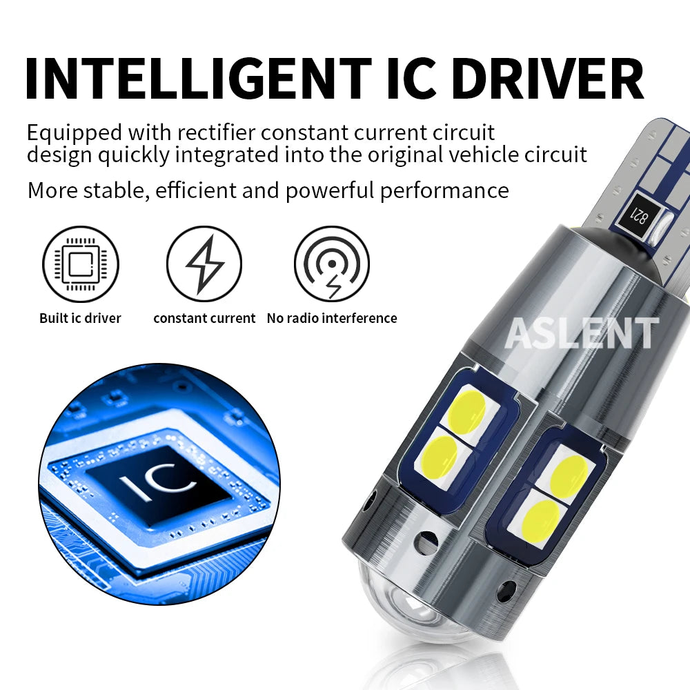 ASLENT T10 W5W LED Rücklicht 3030 10SMD 12V – SwissGlanzGarage Ansicht 4