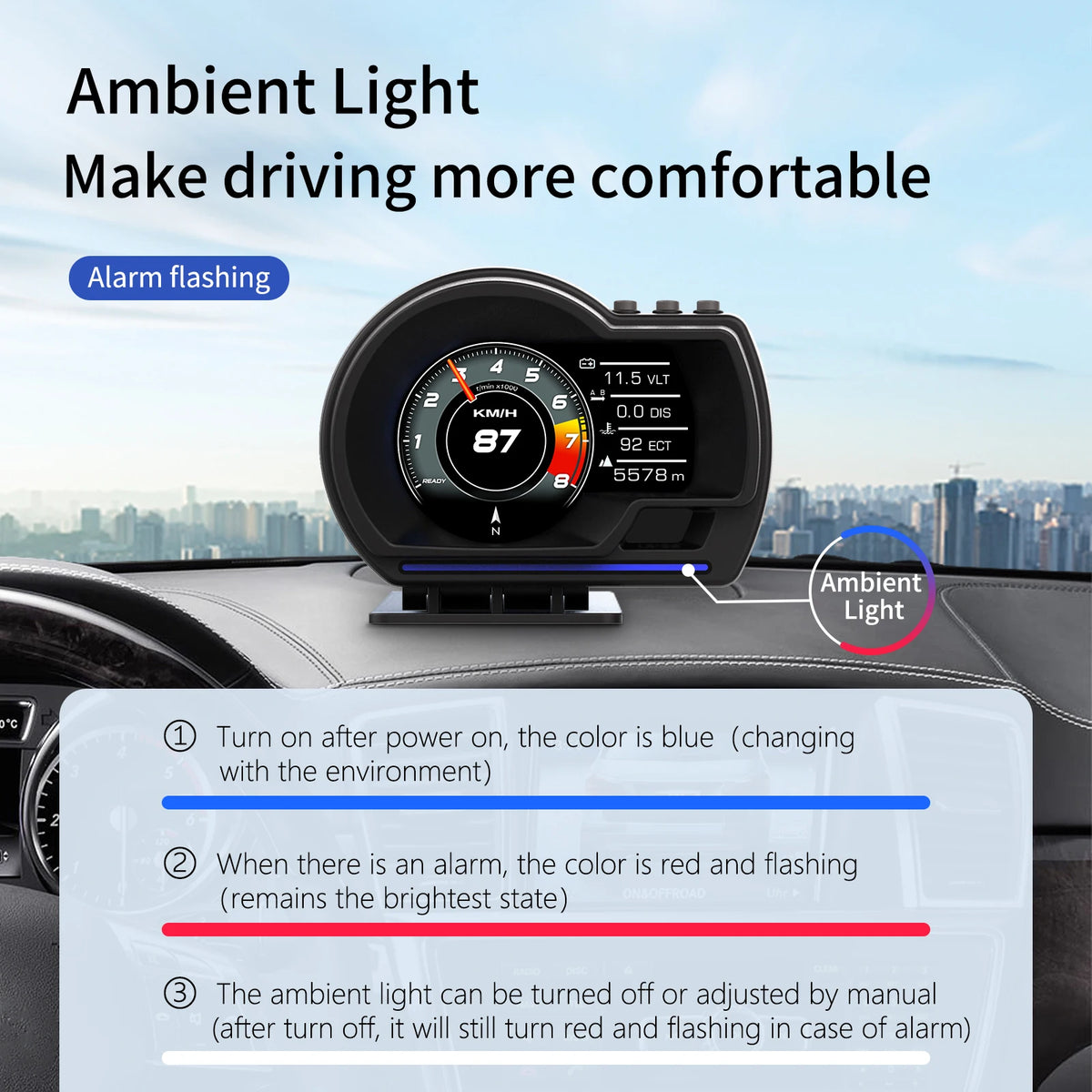 P6 OBD II Windschutzscheibe Head-Up Display – SwissGlanzGarage Ansicht 4