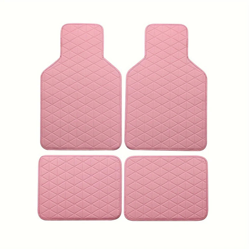 4-teiliges wasserdichtes PU-Leder Fussmatten-Set – SwissGlanzGarage Ansicht 2