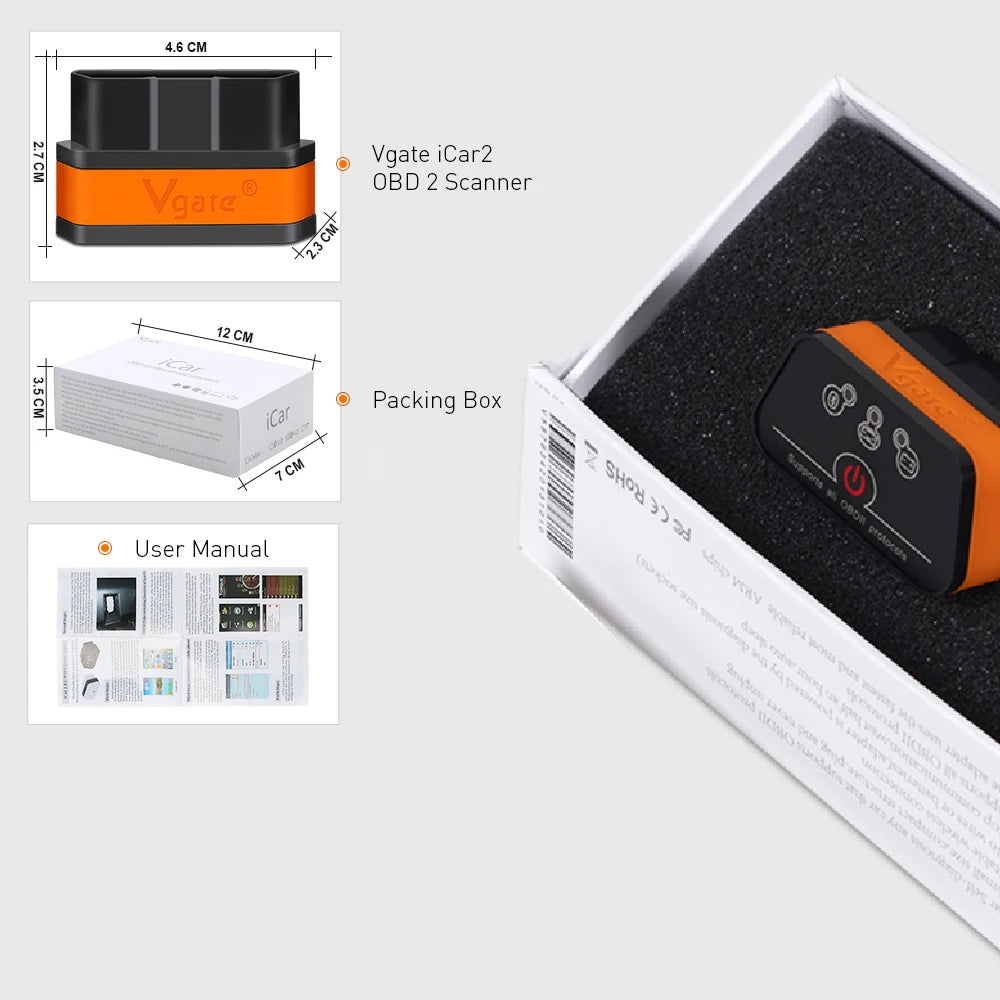 Vgate ICar2 OBD2 Bluetooth Scanner – SwissGlanzGarage Ansicht 6